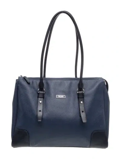 Pre-owned Tumi Leather Tote In Blue
