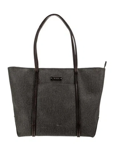 Pre-owned Tumi Leather Tote In Gray