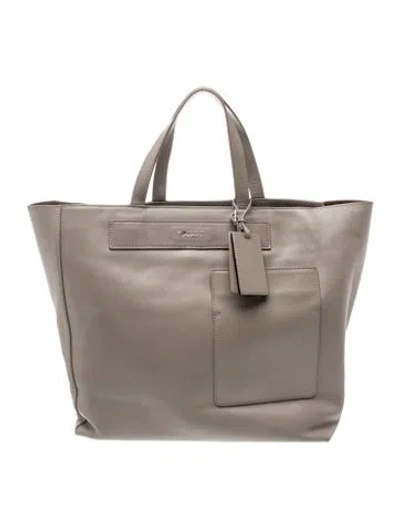 Pre-owned Tumi Leather Tote In Gray