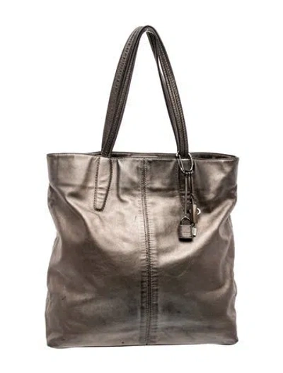Pre-owned Tumi Leather Tote In Gray