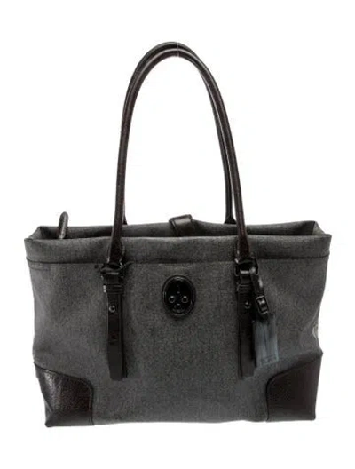 Pre-owned Tumi Leather Tote In Gray