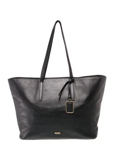 Pre-owned Tumi Leather Tote In Gray