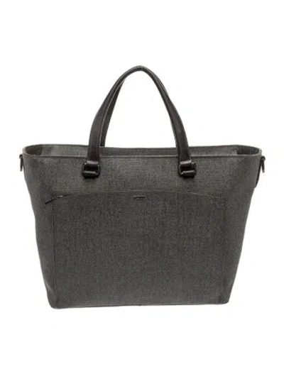 Pre-owned Tumi Leather Tote In Grey