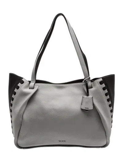 Pre-owned Tumi Leather Tote In Grey
