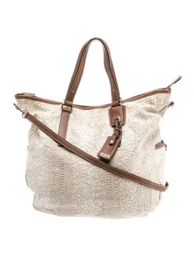 Pre-owned Tumi Leather Tote In Neutrals