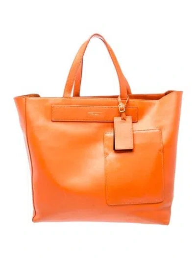 Pre-owned Tumi Leather Tote In Orange
