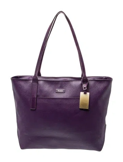 Pre-owned Tumi Leather Tote In Purple