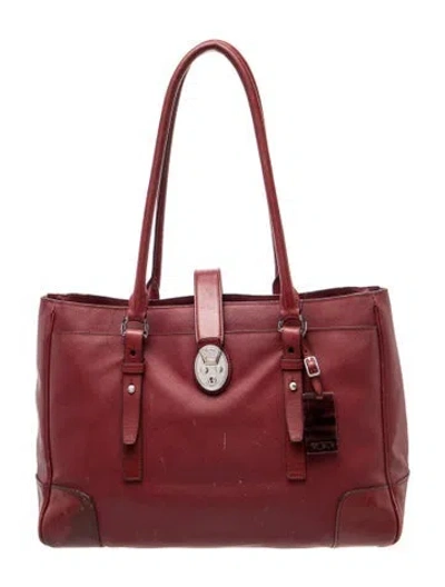 Pre-owned Tumi Leather Tote In Red