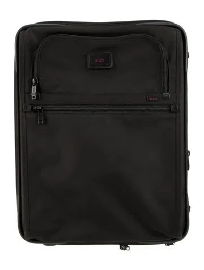 Pre-owned Tumi Leather Trim Canvas Suitcase In Black