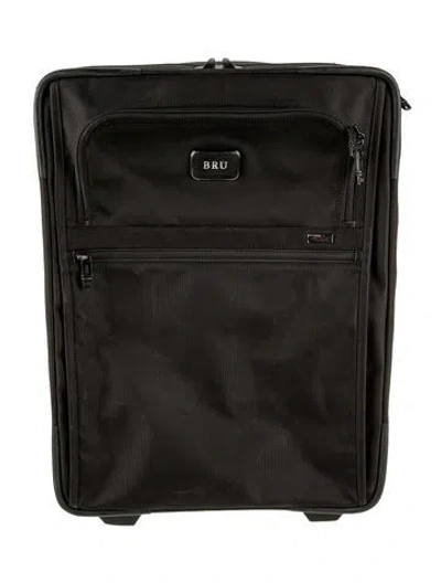 Pre-owned Tumi Leather Trim Canvas Suitcase In Black
