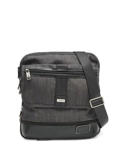 Pre-owned Tumi Leather-trim Messenger Bag In Gray