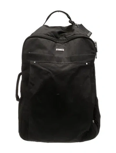 Pre-owned Tumi Leather Trim Nylon Carry-on In Black