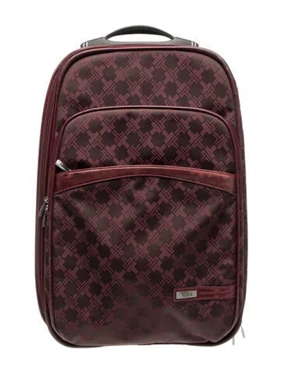 Pre-owned Tumi Leather Trim Nylon Suitcase In Brown