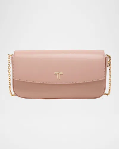 Tumi Leather Wallet On Chain Crossbody In Pink