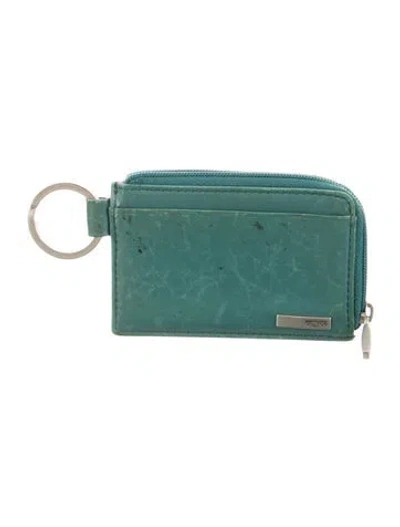 Pre-owned Tumi Leather Wristlet In Green