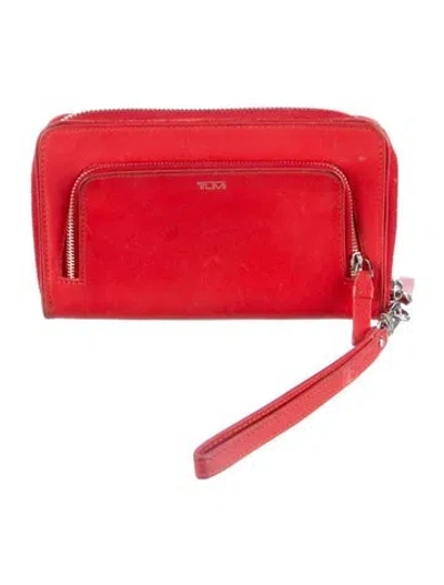 Pre-owned Tumi Leather Wristlet In Red