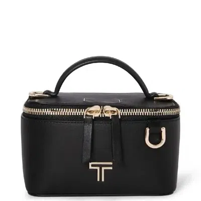 Tumi Lex Leather Mini Train Case Crossbody In Black