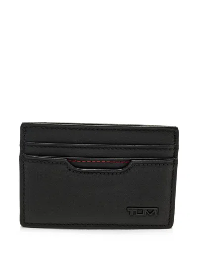 Pre-owned Tumi Logo-plaque Leather Card Holder In Black