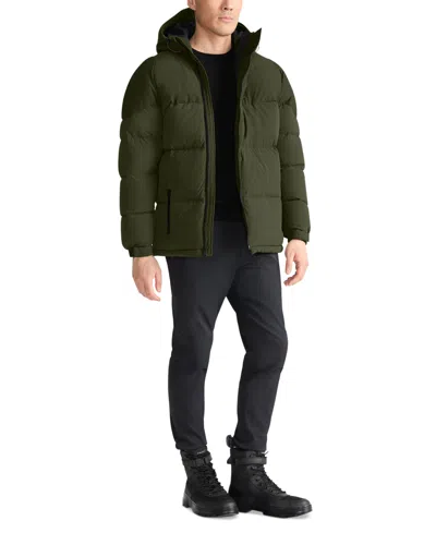 Tumi Men's Asymmetrical Zip Premium Down Fill Heavyweight Puffer In Olive