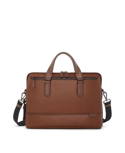 Tumi Men's Harrison Sycamore Slim Brief Leather Bag In Cognac