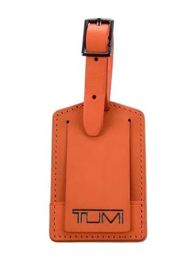 Pre-owned Tumi Mens' Leather Luggage Tag In Orange