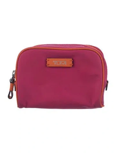 Pre-owned Tumi Mini Cosmetic Pouch In Orange/pink