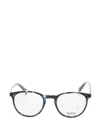Tumi Mottled-effect Round-frame Glasses In Multi