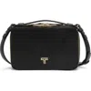 Tumi Voyageur Myla Leather Crossbody In Black/ Light Gold