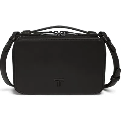 Tumi Myla Leather Crossbody Bag In Black/gunmetal