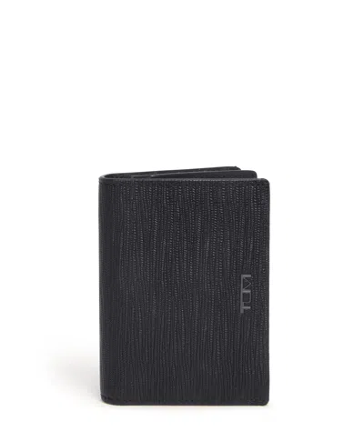 Tumi Nassau Slg Gusseted Card Case In Black Embossed