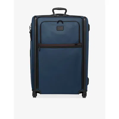 Tumi Alpha 3 Extended Trip Checked Luggage 4-wheel Expandable Suitcase 78.5cm Navy In Blue