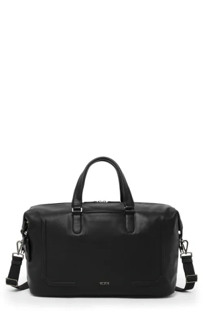 Tumi Nelson Leather Duffle Bag In Black Bombe