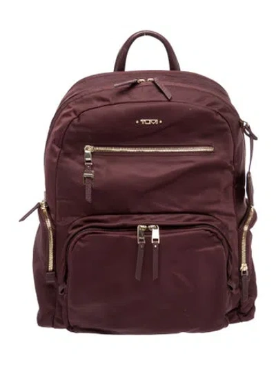 Pre-owned Tumi Nylon Backpack In Burgundy