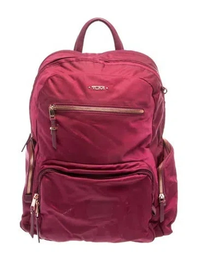 Pre-owned Tumi Nylon Backpack In Burgundy