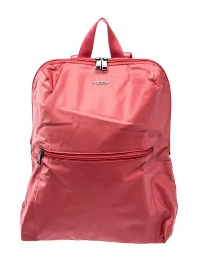 Pre-owned Tumi Nylon Backpack In Burgundy