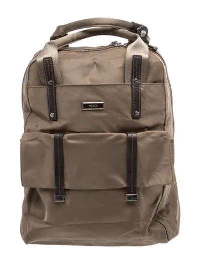Pre-owned Tumi Nylon Backpack In Green