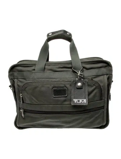 Pre-owned Tumi Nylon Briefcase In Green