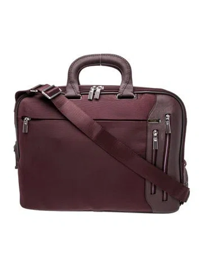 Pre-owned Tumi Nylon Briefcase In Purple