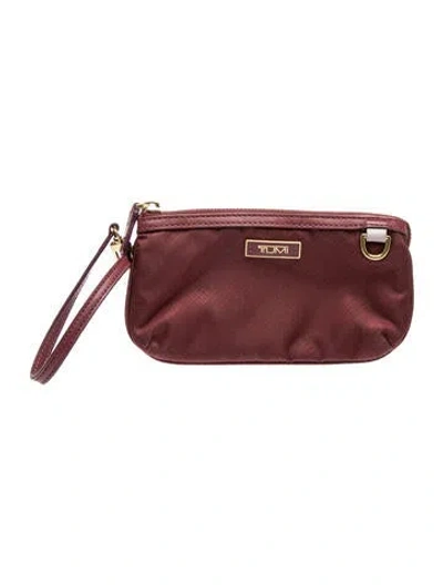Pre-owned Tumi Nylon Clutch In Burgundy