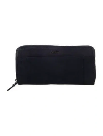 Pre-owned Tumi Nylon Continental Wallet In Blue