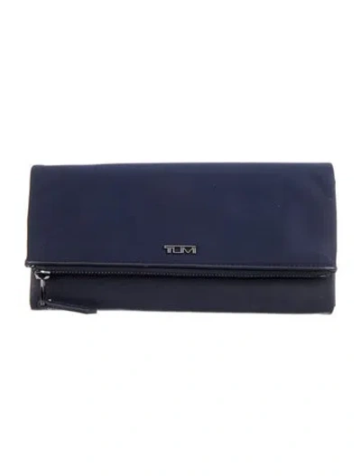 Pre-owned Tumi Nylon Continental Wallet In Blue