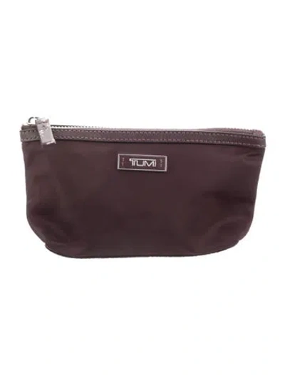Pre-owned Tumi Nylon Cosmetic Bag In Burgundy