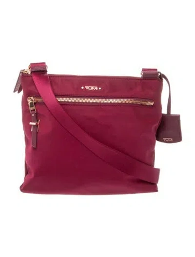 Pre-owned Tumi Nylon Crossbody Bag In Burgundy