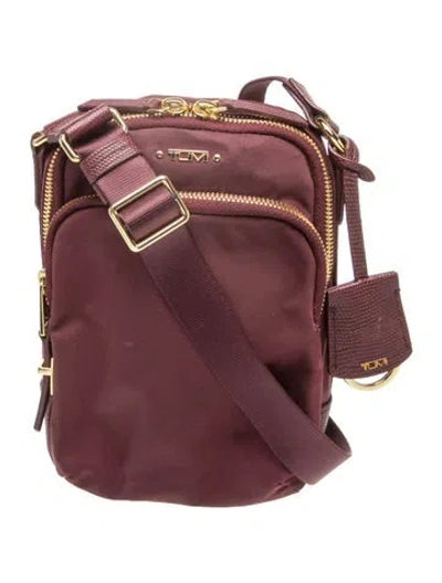 Pre-owned Tumi Nylon Crossbody Bag In Burgundy