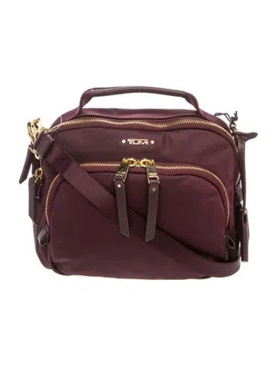 Pre-owned Tumi Nylon Crossbody Bag In Burgundy