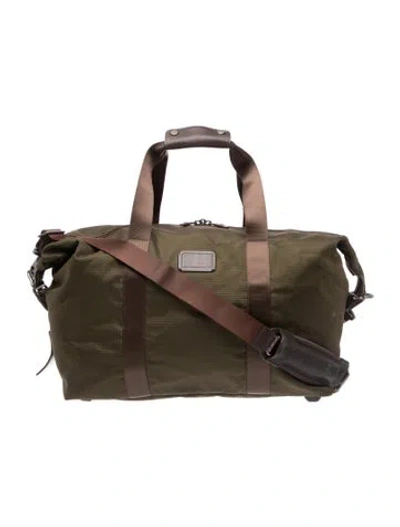 Pre-owned Tumi Nylon Duffle Bag In Brown/green