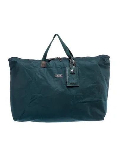 Pre-owned Tumi Nylon Just In Case Tote In Blue