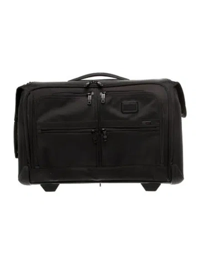 Pre-owned Tumi Nylon Leather Trim Embellished Carry-on In Black