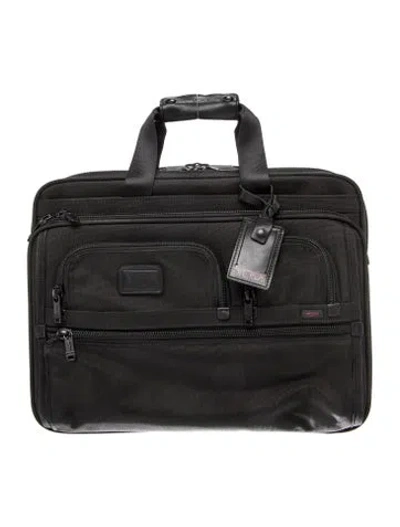 Pre-owned Tumi Nylon Leather Trimmed Carry On In Black