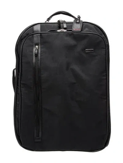 Pre-owned Tumi Nylon Leather-trimmed Carry On In Black